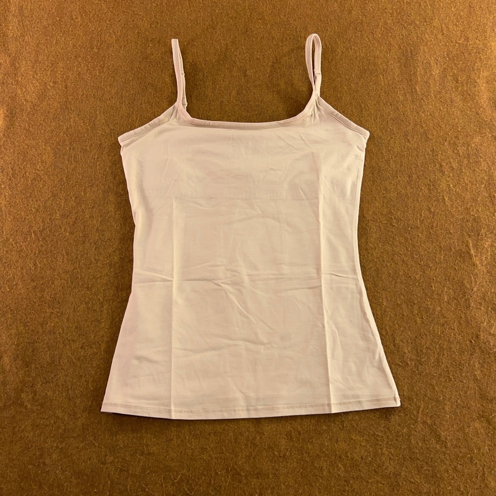 Pact Womens Medium Pink Organic Cotton Stretch Adjustable Strap Camisole Top New